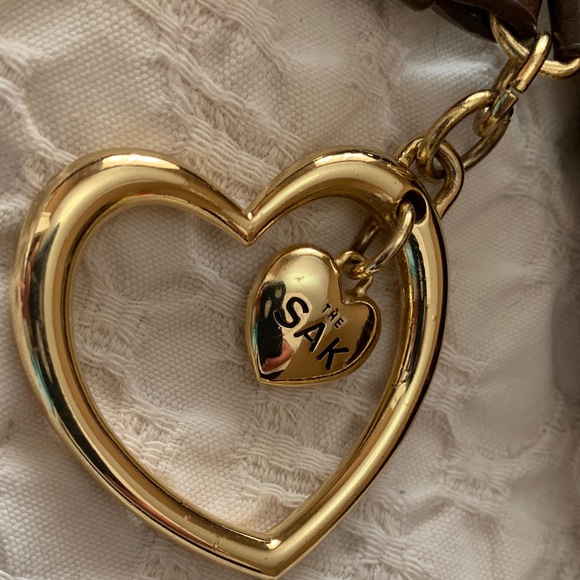 Brown Leather Wristlet with Heart Charm - Picture 2 of 12